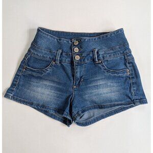 YMI High Rise Triple Button Denim Shorts Size 3/26